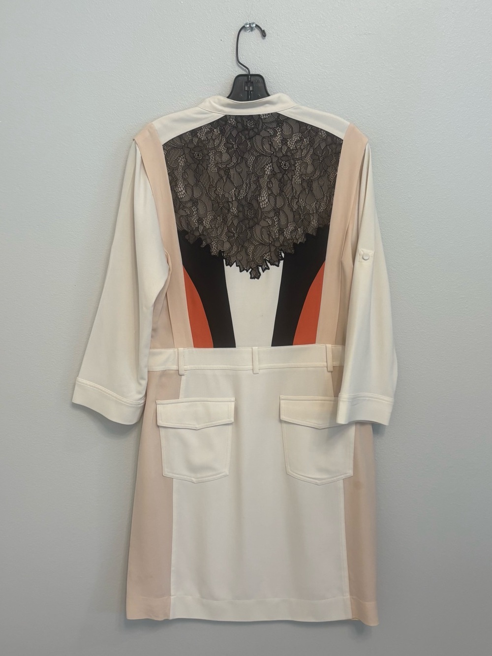 BCBGMaxAzria White and Black Lace Collared Top - Picture 3 of 9